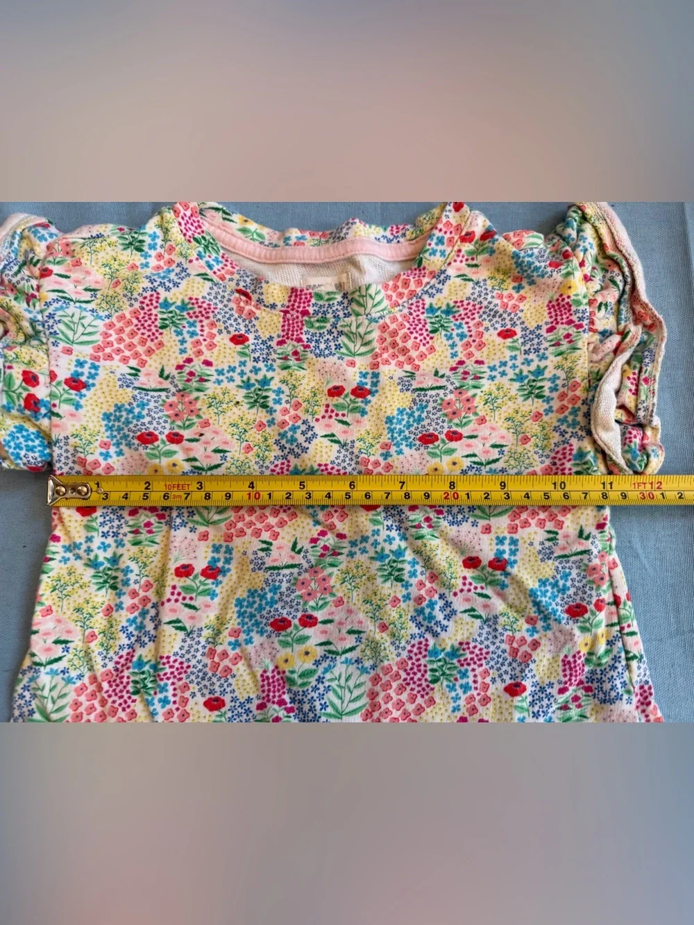 Gymboree Toddler Floral Dress Sz 2T Ruffle Flutter Sleeves Vtg
